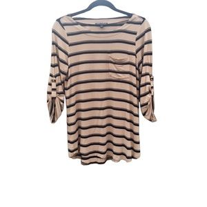 Cable & Gauge Shirt Striped Neutral Top Sz. M